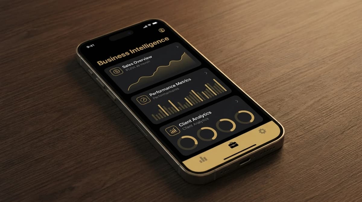 Mobile application interface on a smartphone